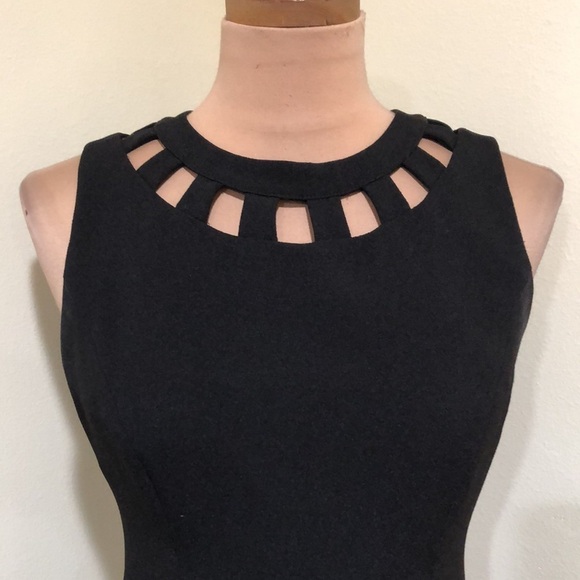 Eliza J Dress Size 4 Black Dress Cutout Fit and Flare - Picture 3 of 9